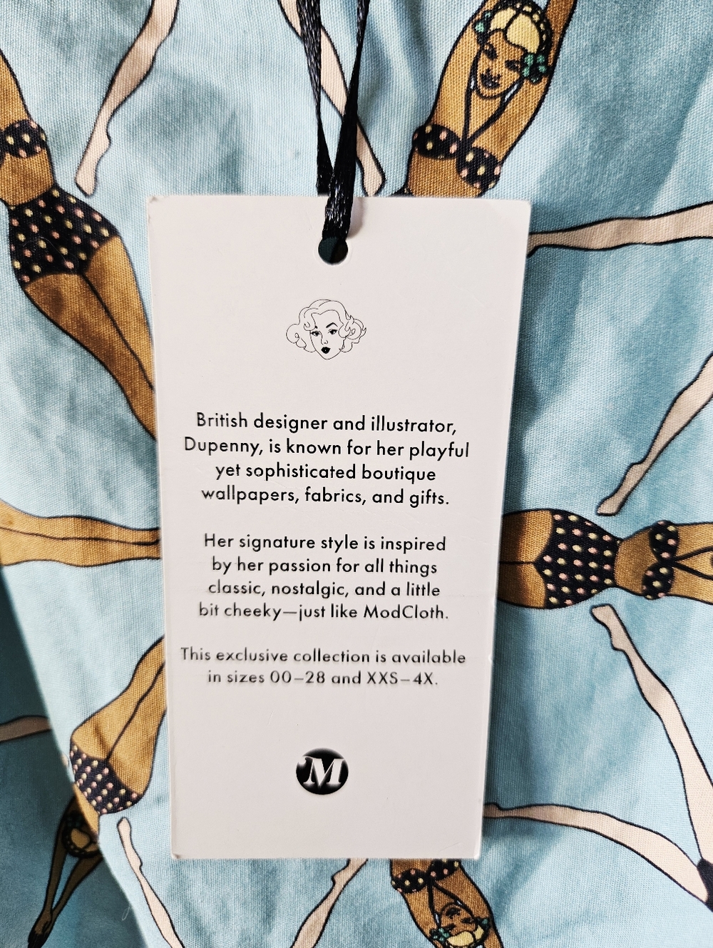 NWT Modcloth x Dupenny Retro Dress Size M Synchronized Swimming Blue - Picture 4 of 4